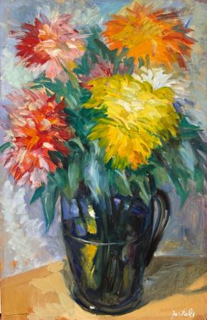 Quadro di Ennio Tortoli  Vaso di fiori  - acrilico tavola 